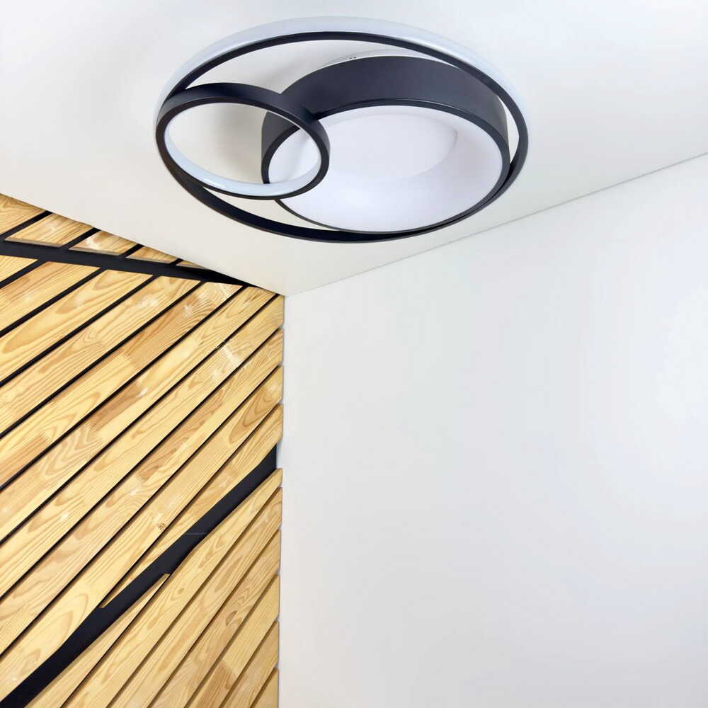 Светильник LED smart DUOS с пультом 100Вт 3000-5000K 5000Lm Круглый Черный 220785